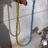 Намисто чокер жовто-блакитні кришталеві намистини. Натуральна перлина. Ручна робота. Авторський дизайн